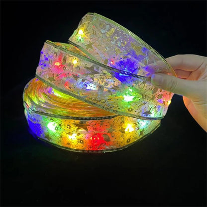 Christmas Ribbon Fairy Lights 🎄