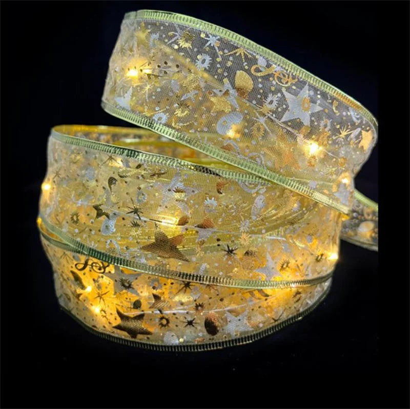 Christmas Ribbon Fairy Lights 🎄