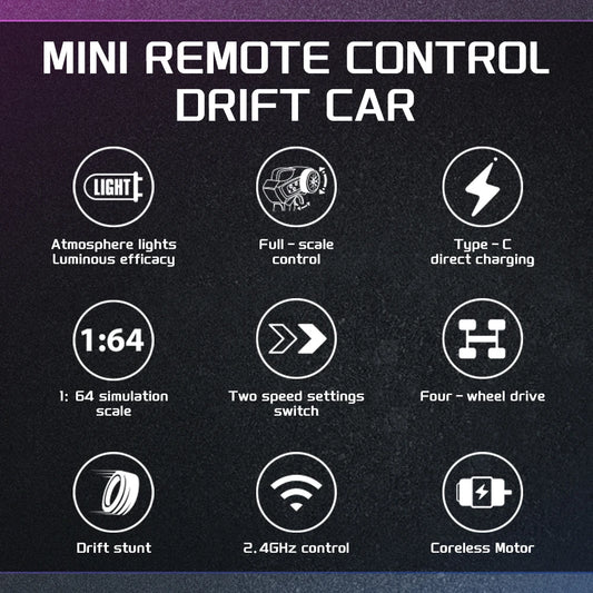 Kelaton 1:64 Remote Control Mini Car ⚡